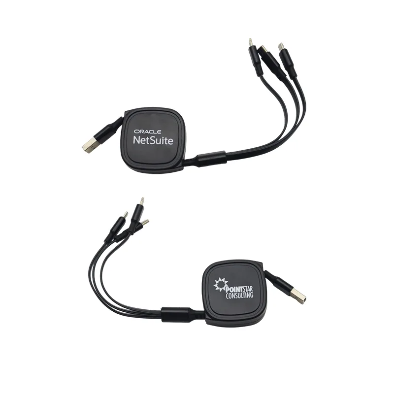 Retractable USB 3 in 1 Cable