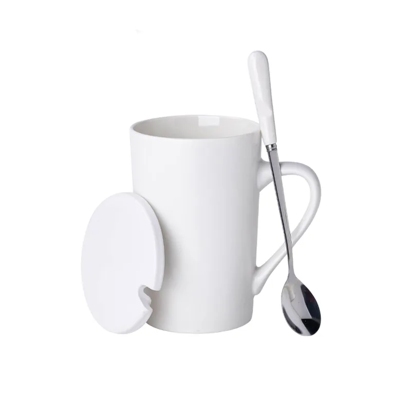 Ceramic Mug with Lid + Spoon
