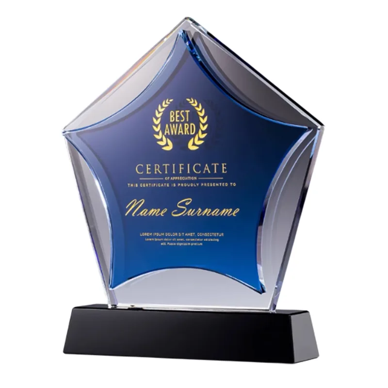 Pentagon Crystal Trophy