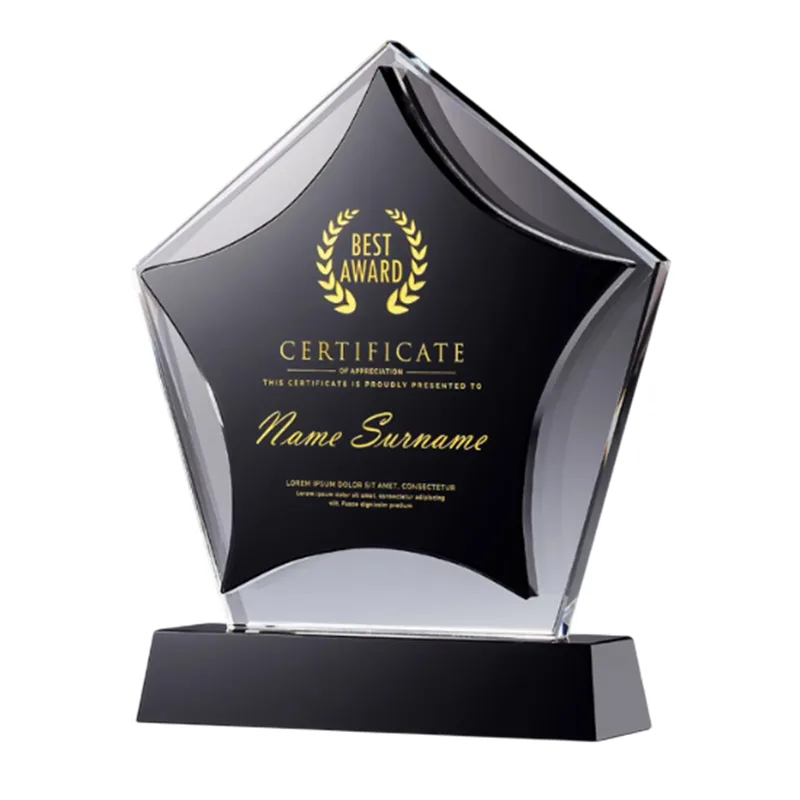 Pentagon Crystal Trophy