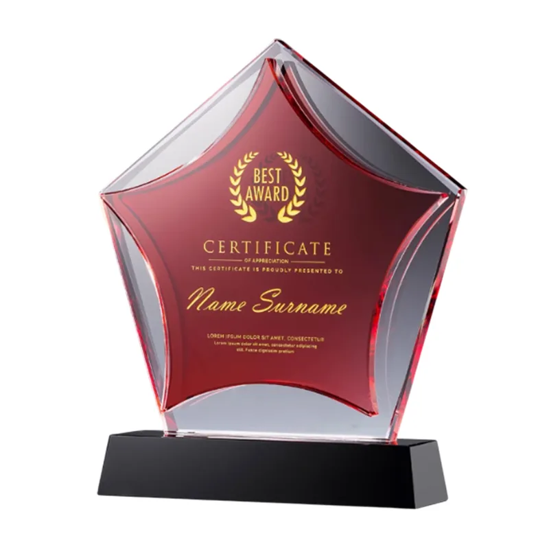 Pentagon Crystal Trophy